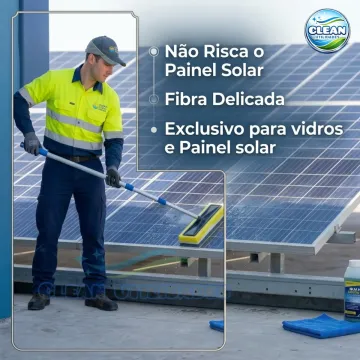 Rodo Limpa Placa Solar E Vidros Big Cabo Extensor 3 Mts