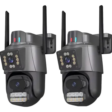 Kit 2 Câmera Segurança Ip App Icsee Lente Dupla Cor Preto